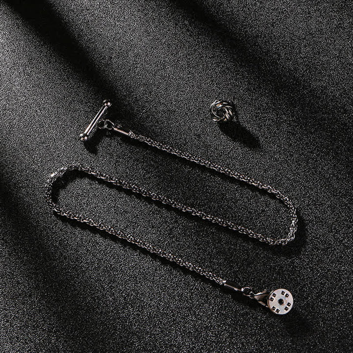 Spilla da uomo con catena pendente a forma di bavero per smoking e camicia