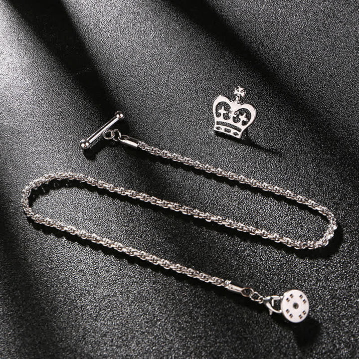 Spilla da uomo con catena pendente a forma di bavero per smoking e camicia