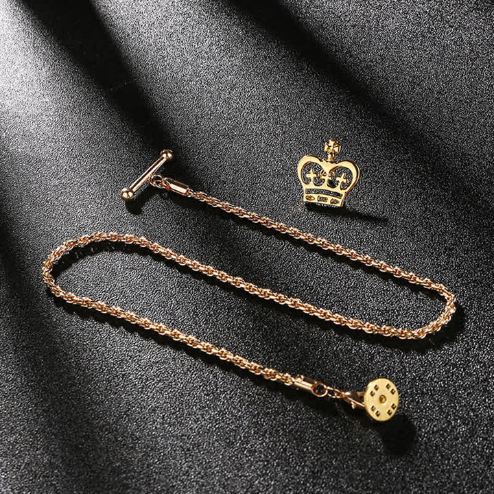Spilla da uomo con catena pendente a forma di bavero per smoking e camicia
