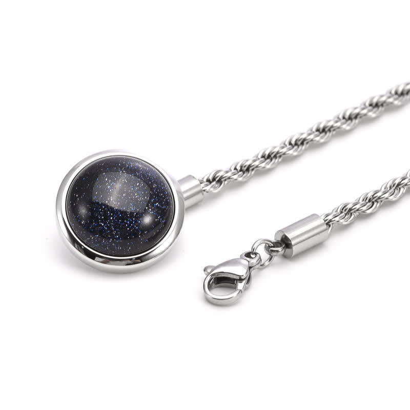 Spilla da uomo classica con catena da bavero in pietra preziosa naturale e catena pendente - Nero e argento - image 3