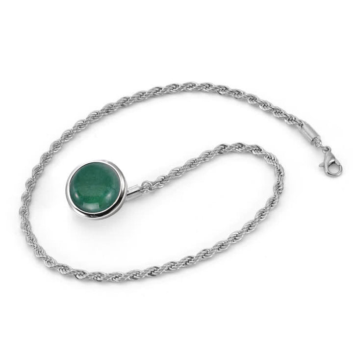 Spilla da uomo classica con catena da bavero in pietra preziosa naturale e catena pendente