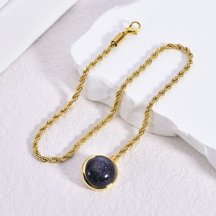 Spilla da uomo classica con catena da bavero in pietra preziosa naturale e catena pendente - Nero e oro - image 1