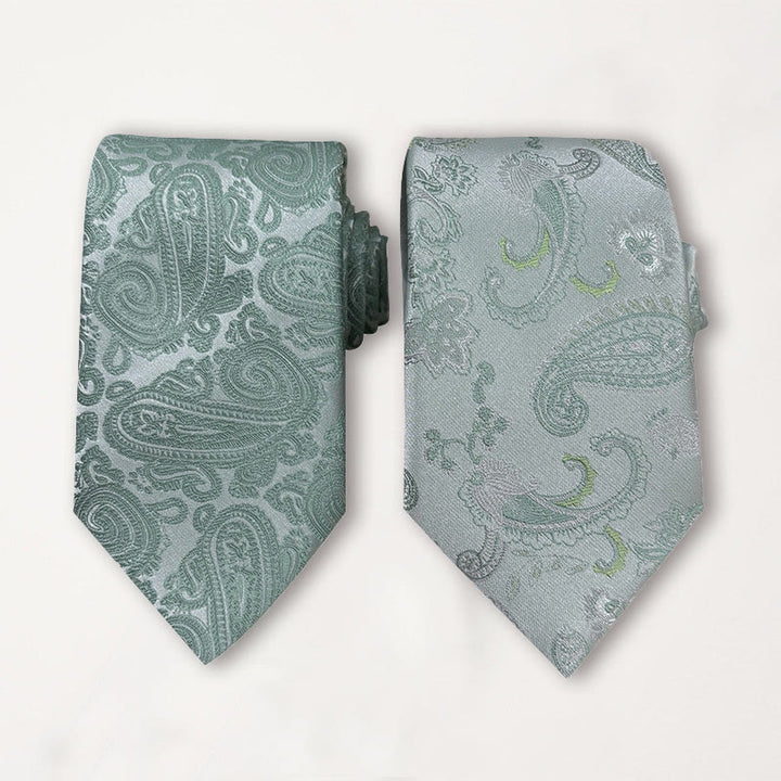 Cravatta da uomo in poliestere jacquard floreale verde