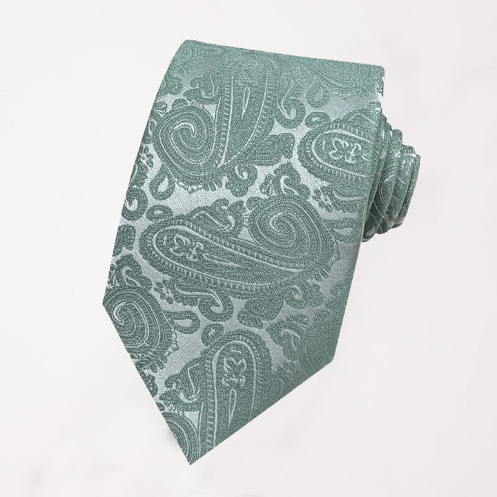 Cravatta da uomo in poliestere jacquard floreale verde