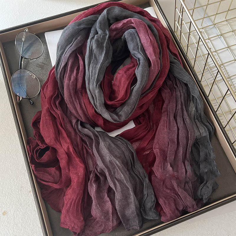Sciarpa sottile da donna in tinta unita sfumata - Grigio Rosso - image 8