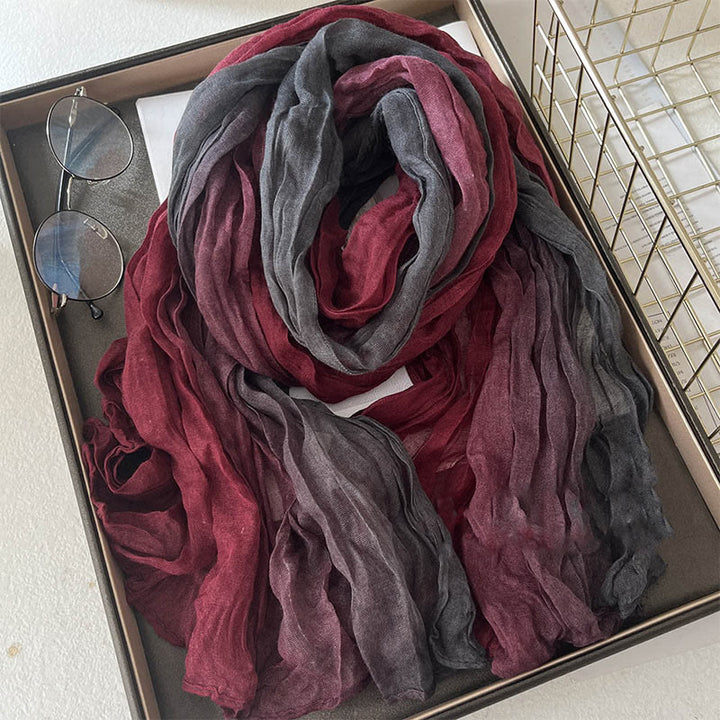 Sciarpa sottile da donna in tinta unita sfumata - Grigio Rosso - image 8