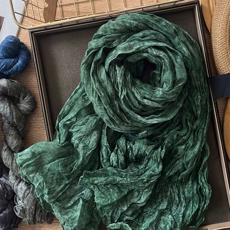 Sciarpa sottile da donna con motivo tie-dye retrò - Verde - image 13