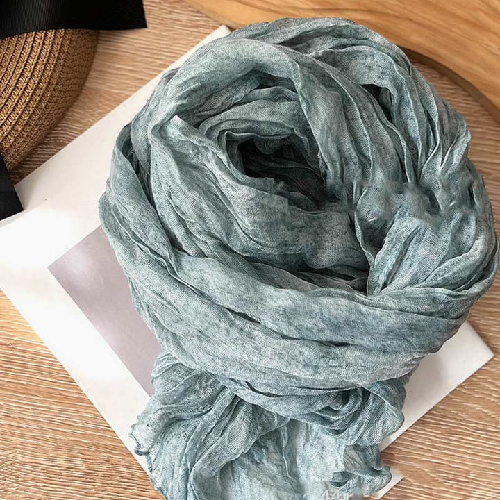 Sciarpa sottile da donna con motivo tie-dye retrò - Azzurro chiaro - image 5