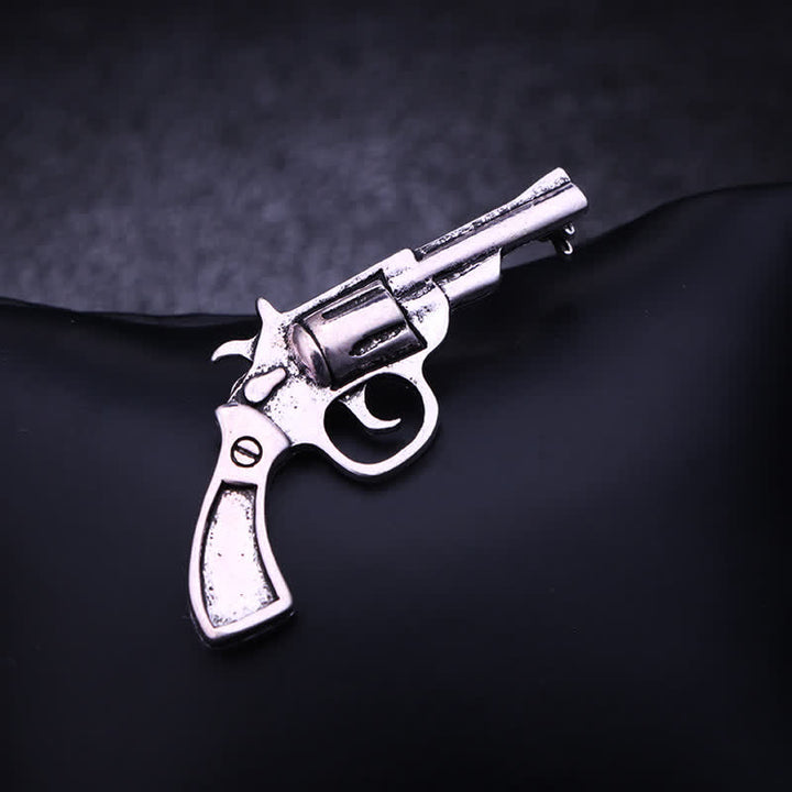 Spilla da uomo Mini Vintage Domineering a forma di pistola - Argento antico - image 4