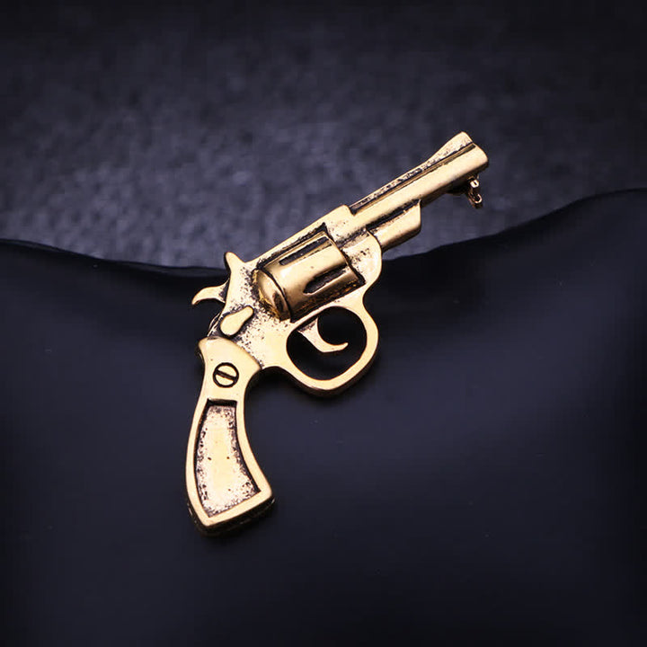 Spilla da uomo Mini Vintage Domineering a forma di pistola - Oro antico - image 2