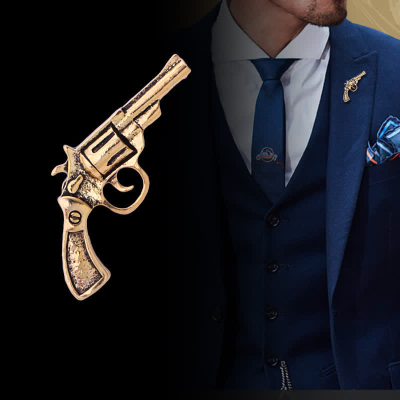 Spilla da uomo Mini Vintage Domineering a forma di pistola - image 0
