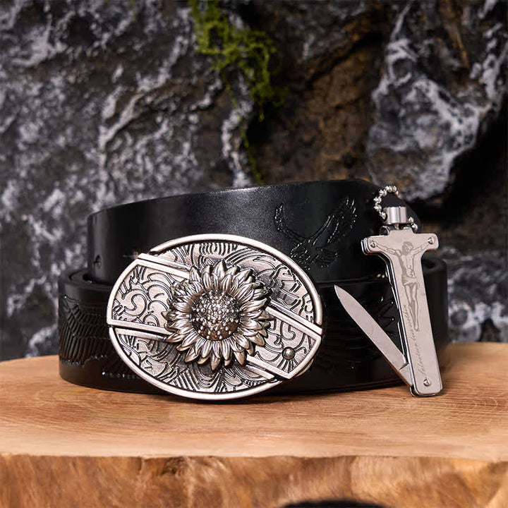 Set di accendini Black Ice con fibbia per cintura fai da te con coltello nascosto Poker Ace