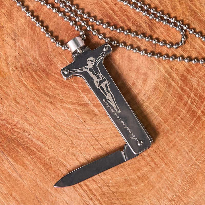 Set di accendini Black Ice con fibbia per cintura fai da te con coltello nascosto Poker Ace