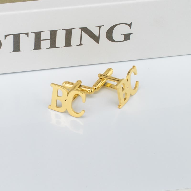 1 paio di copri bottoni con lettere personalizzate, set di gemelli da abito - image 8