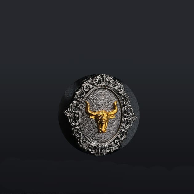 Cravatta Bolo Western Cowboy Gold Longhorn's Head - image 2