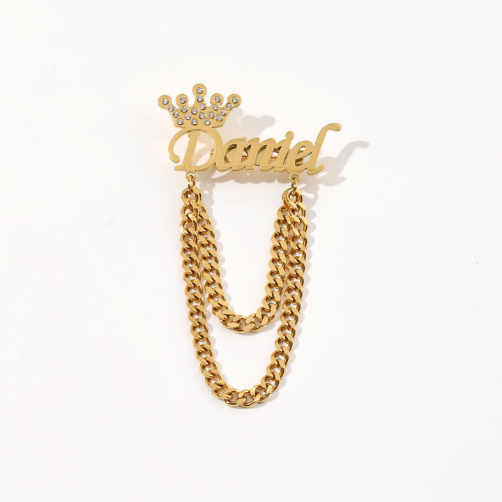 Spilla personalizzata con il tuo nome e decorazione a corona, accessori per abiti - image 5