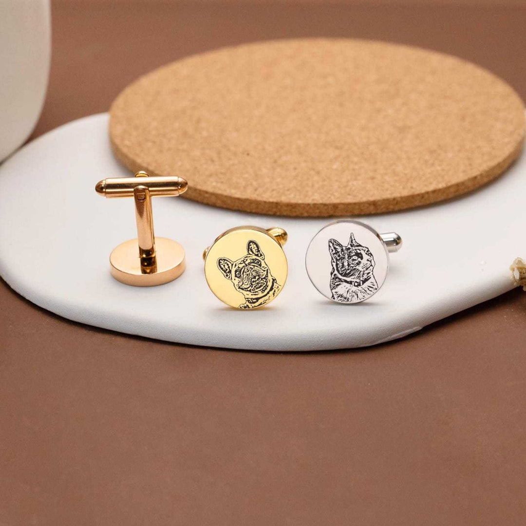 1 paio di copri bottoni con ritratto di animali domestici personalizzati, set di gemelli - image 5