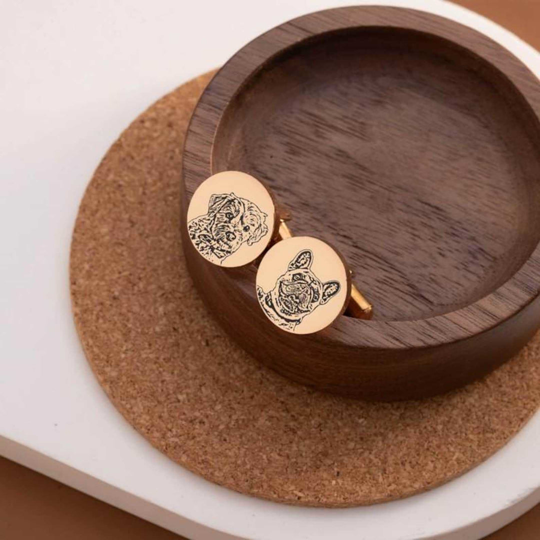 1 paio di copri bottoni con ritratto di animali domestici personalizzati, set di gemelli - image 4