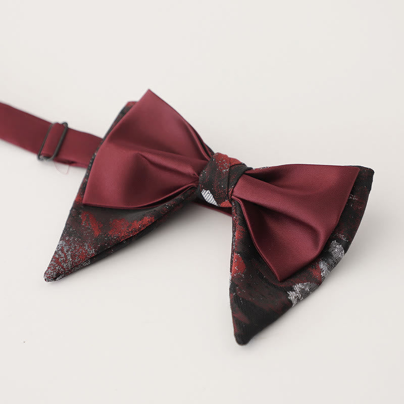 Papillon in raso regolabile a due strati con motivo Paisley oversize