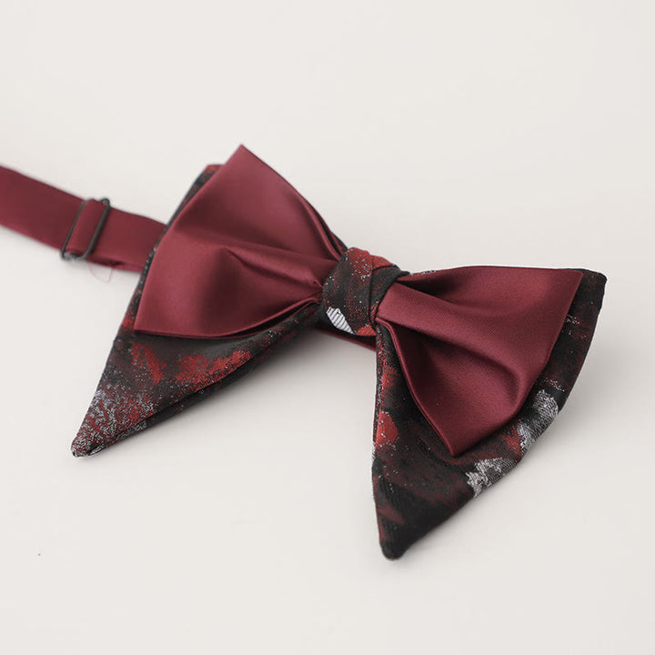 Papillon in raso regolabile a due strati con motivo Paisley oversize - Stile n. 2 - image 5