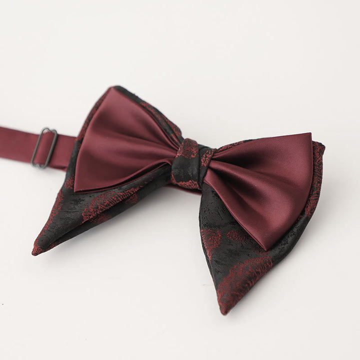 Papillon in raso regolabile a due strati con motivo Paisley oversize - Stile n. 8 - image 10
