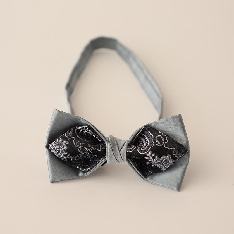 Papillon in raso a due strati con cinturino regolabile Paisley