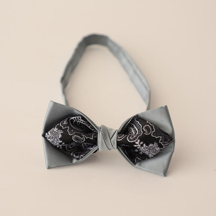 Papillon in raso a due strati con cinturino regolabile Paisley