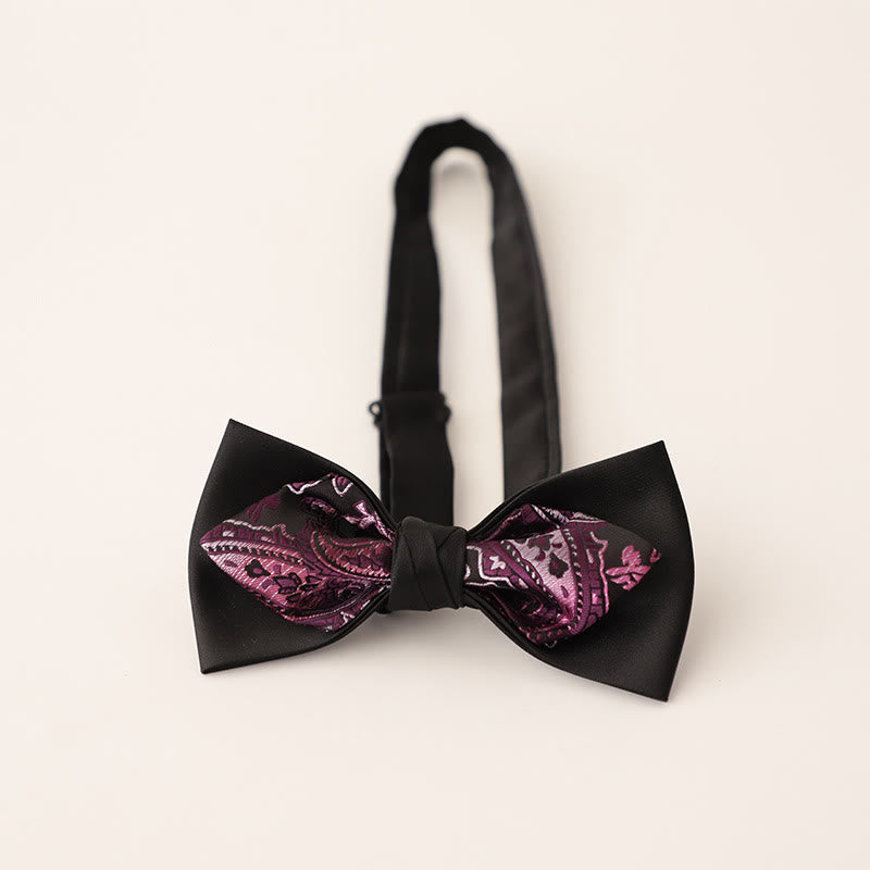 Papillon in raso a due strati con cinturino regolabile Paisley