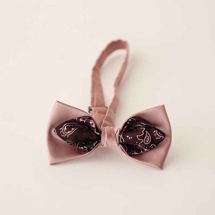 Papillon in raso a due strati con cinturino regolabile Paisley