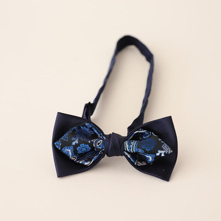 Papillon in raso a due strati con cinturino regolabile Paisley