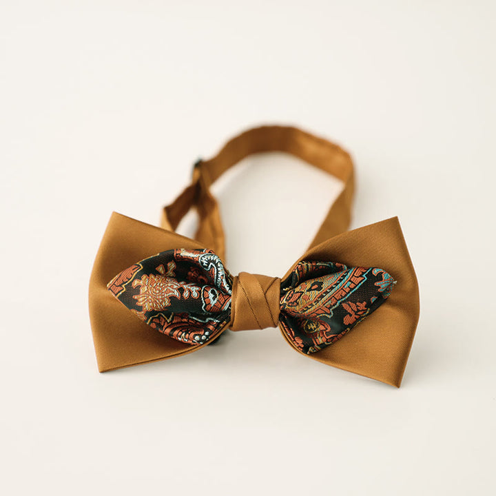 Papillon in raso a due strati con cinturino regolabile Paisley