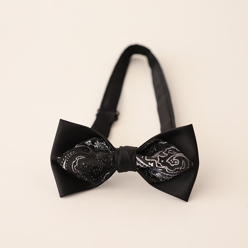 Papillon in raso a due strati con cinturino regolabile Paisley