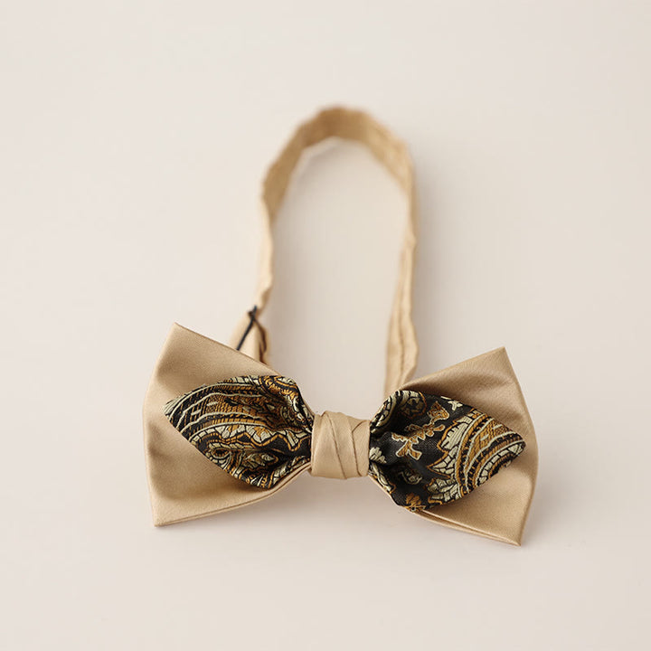Papillon in raso a due strati con cinturino regolabile Paisley