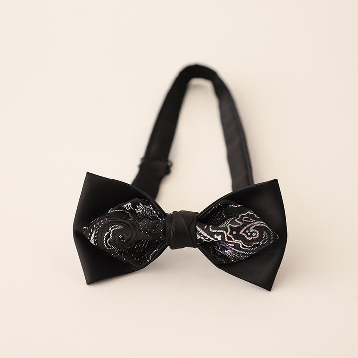 Papillon in raso a due strati con cinturino regolabile Paisley - Stile n. 7 - image 9