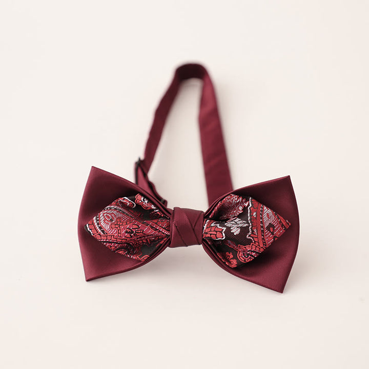 Papillon in raso a due strati con cinturino regolabile Paisley