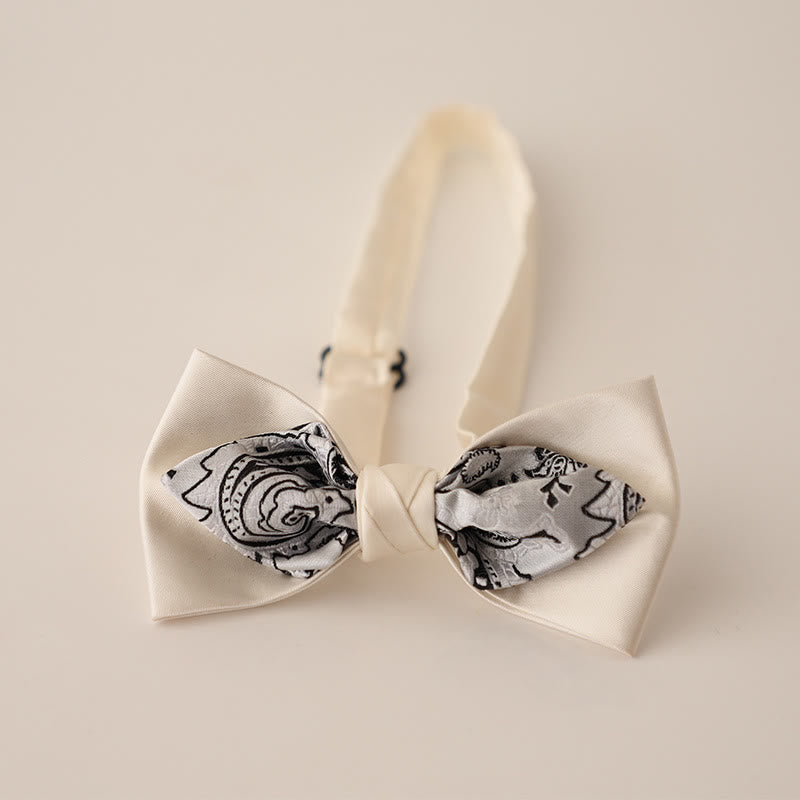 Papillon in raso a due strati con cinturino regolabile Paisley