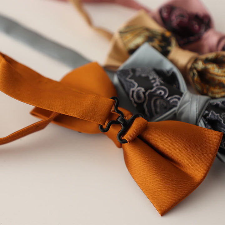Papillon in raso a due strati con cinturino regolabile Paisley