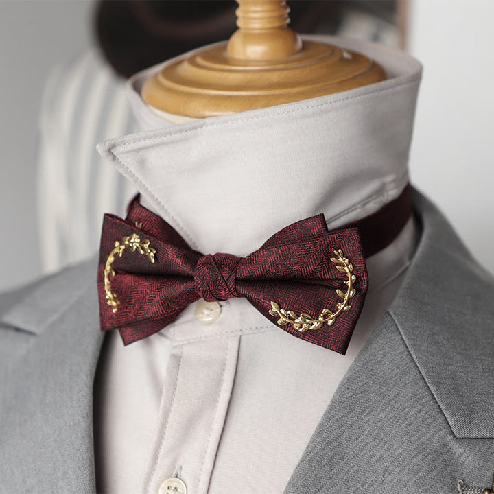 Papillon con cinturino regolabile a doppio strato in jacquard Golden Vine - image 3
