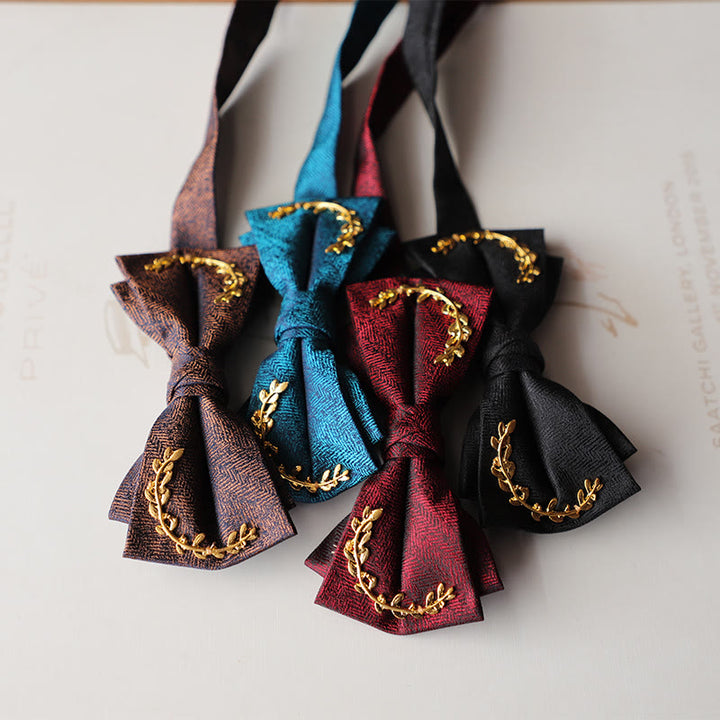 Papillon con cinturino regolabile a doppio strato in jacquard Golden Vine - image 1