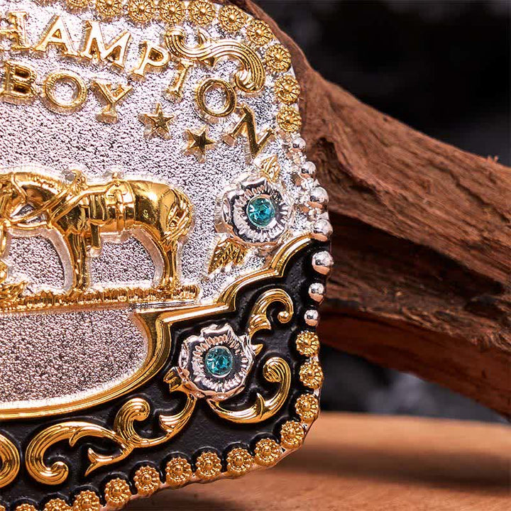 Cintura in pelle con fibbia grande fai da te da cowboy campione del mondo - image 5