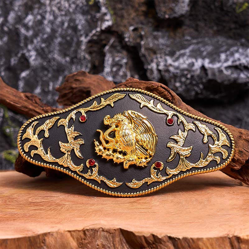 Cintura in pelle con fibbia fai da te che cattura i serpenti con l'aquila - Aquila che cattura i serpenti - Senza cintura - Cintura non inclusa - image 1