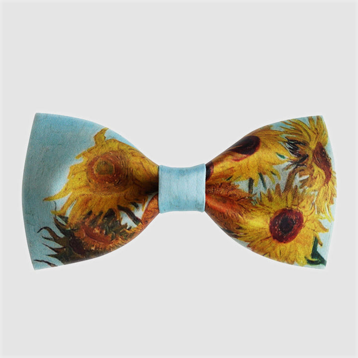 Papillon con vaso di girasoli dipinto da uomo