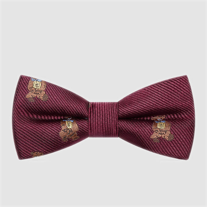 Papillon in twill con orsetto di peluche birichino per bambini - Teddy Borgogna - image 0