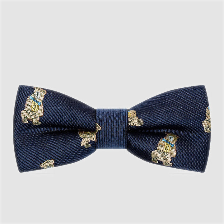 Papillon in twill con orsetto di peluche birichino per bambini - Teddy blu navy - image 2