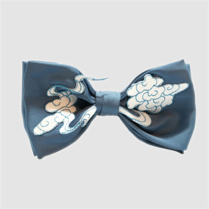 Papillon doppio strato blu e bianco nuvola da uomo