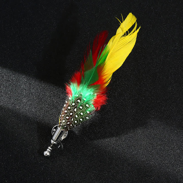 Spilla unisex classica con piume di pavone colorate per feste di nozze
