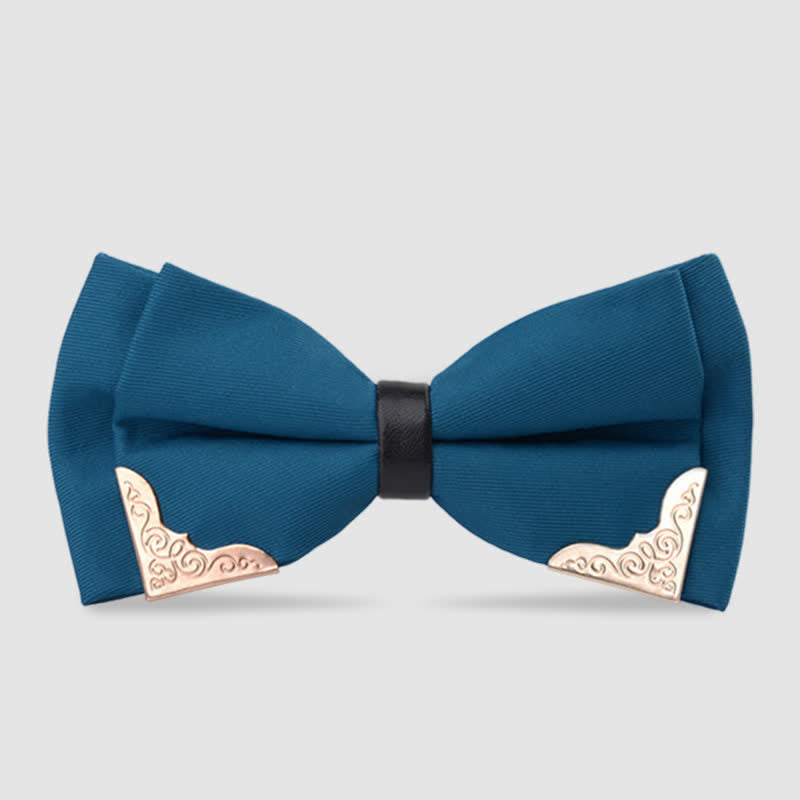 Papillon classico da uomo in metallo dorato - Verde acqua - image 13