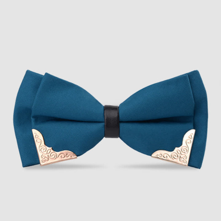 Papillon classico da uomo in metallo dorato - Verde acqua - image 13