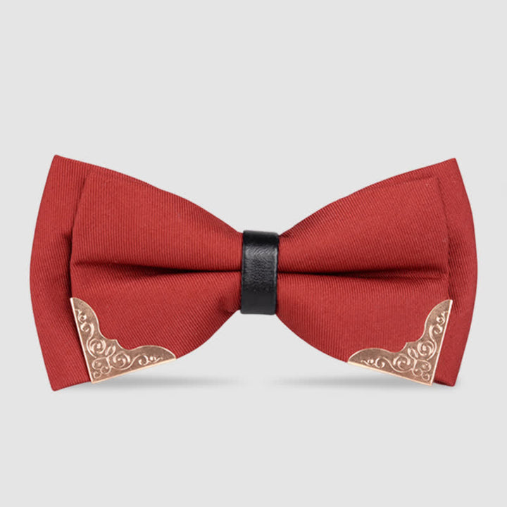 Papillon classico da uomo in metallo dorato - Cremisi - image 11
