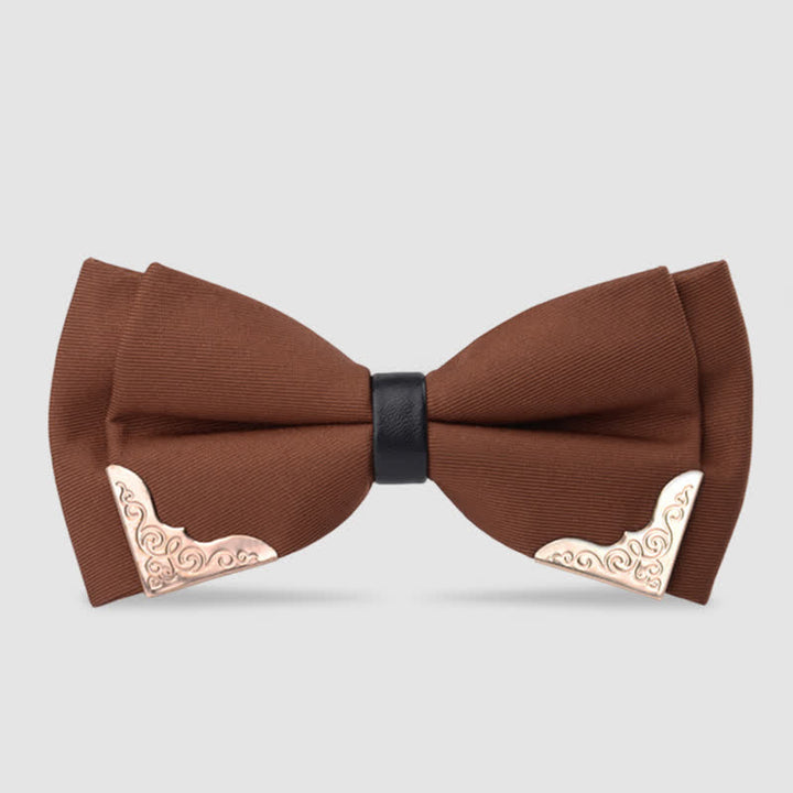 Papillon classico da uomo in metallo dorato - Caffè - image 16